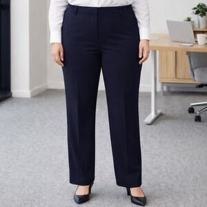 Rafaella Navy Professional Straight Dress Pants Trousers Slacks Plus Sz 16W $79
